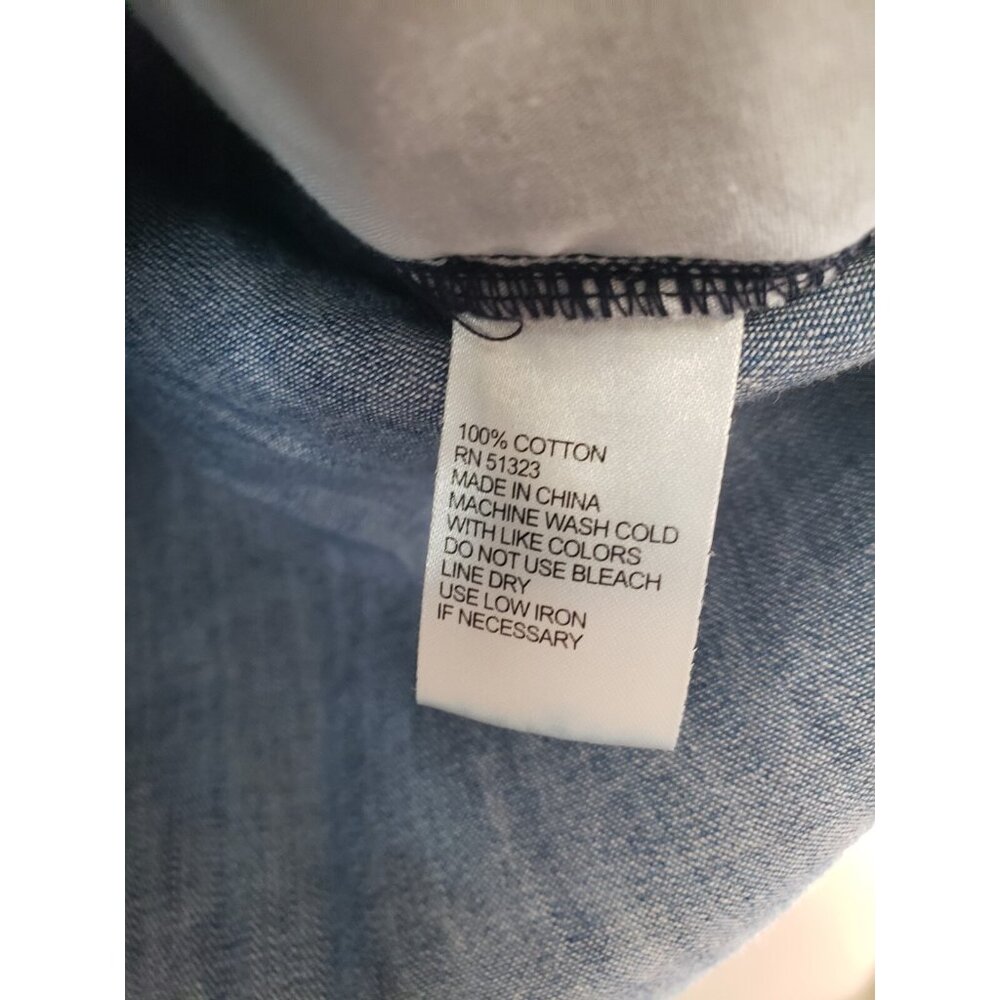 Cremieux Womens XS Ann Denim Dress Blue Waist Tie Sage Meadow Cotton $119 NWT - Picture 7 of 8
